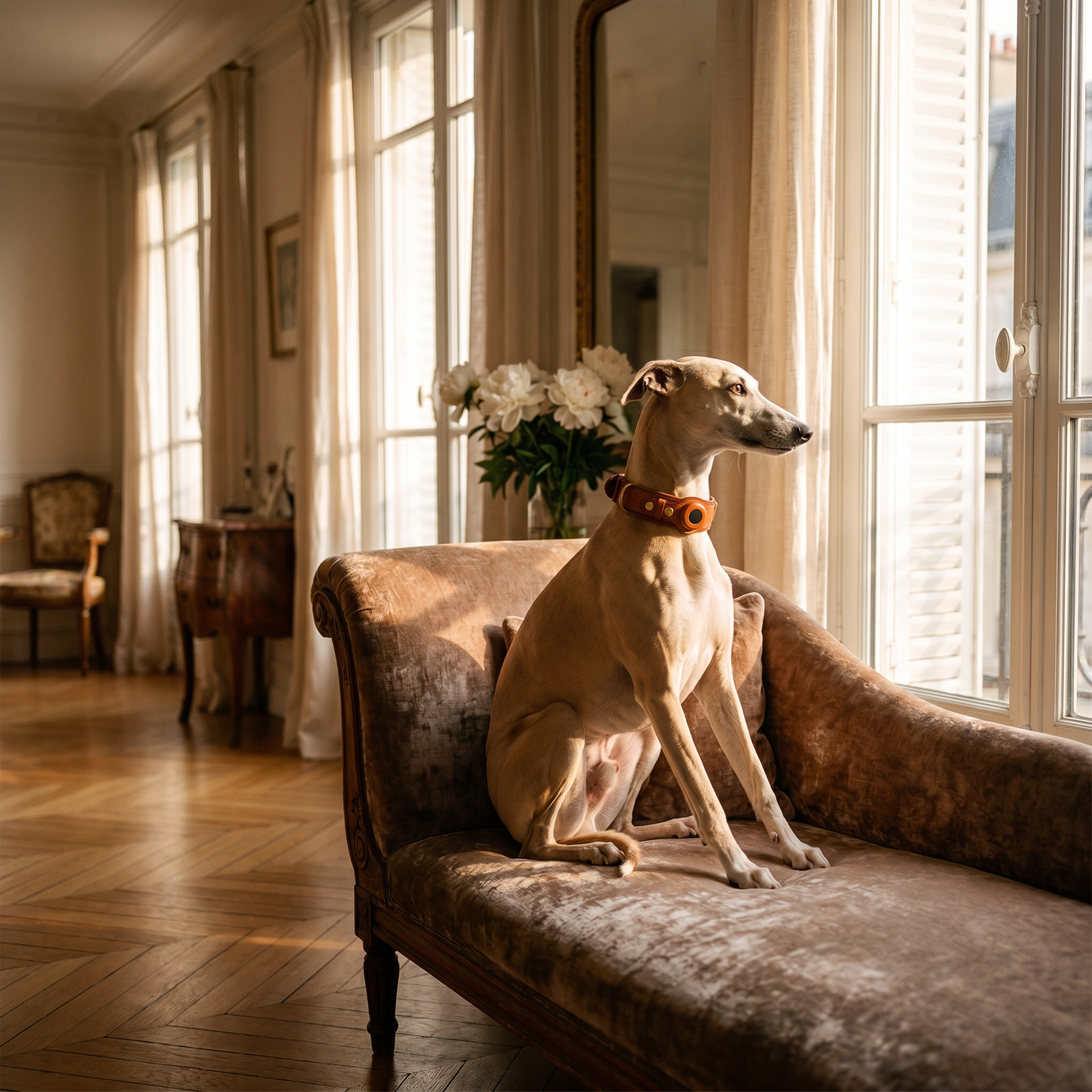 Luxe leren hondenhalsband met AirTag (tracker voor honden)