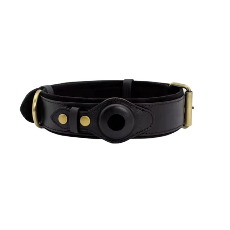 Luxe leren hondenhalsband met AirTag (tracker voor honden)
